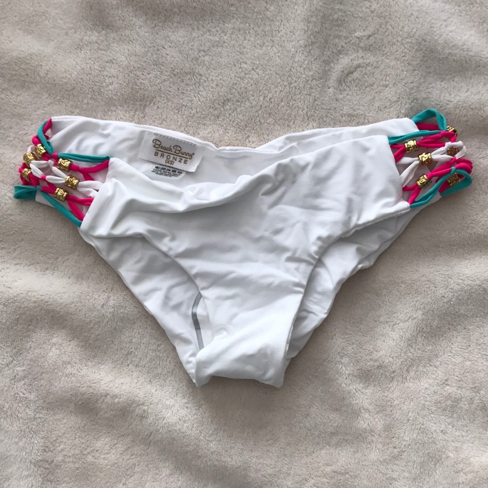 Beach Bunny White Scrunch Butt Bikini Bottom